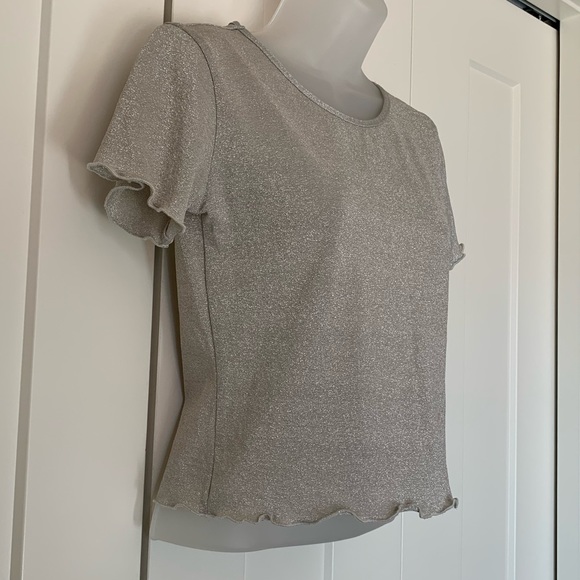 Urban Outfitters A crop top silvery champagne stretchy M - Picture 3 of 5